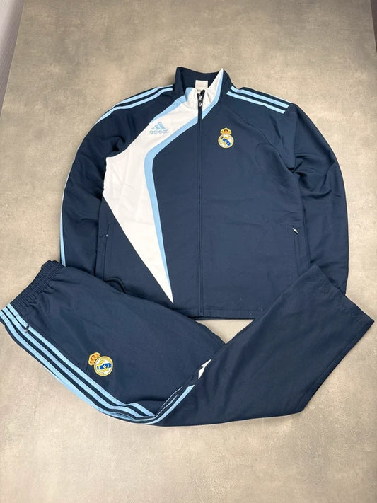Adidas Real Madrid Tracksuit – Marineblau Weiß – Größe L