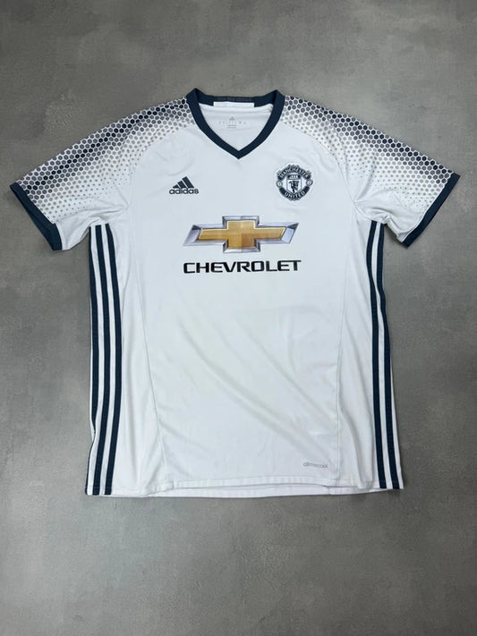 Adidas Manchester United Tello Trikot – Weiß Schwarz – Größe L