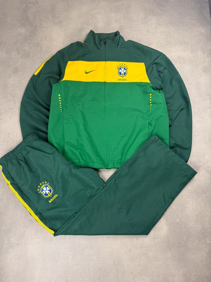 Nike Brasilien Tracksuit – Grün Gelb – Vintage Y2K – Größe L