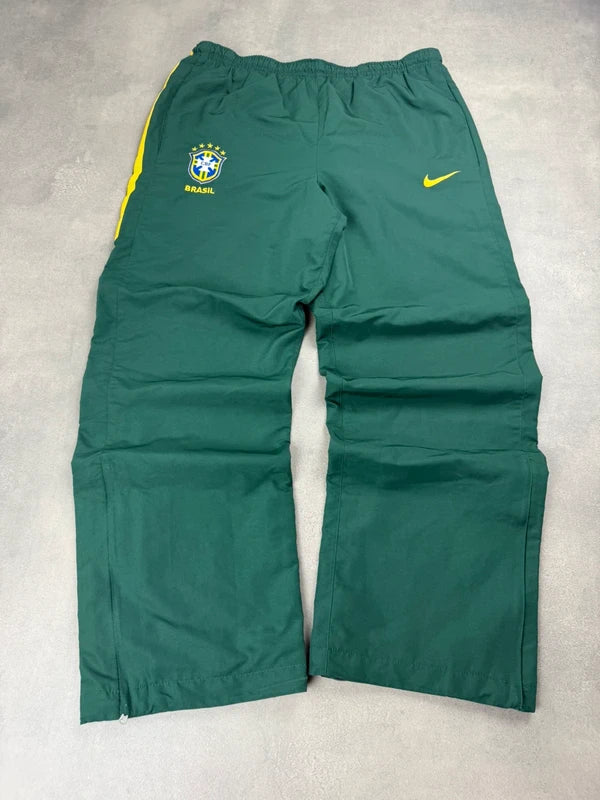Nike Brasilien Tracksuit – Grün Gelb – Vintage Y2K – Größe L