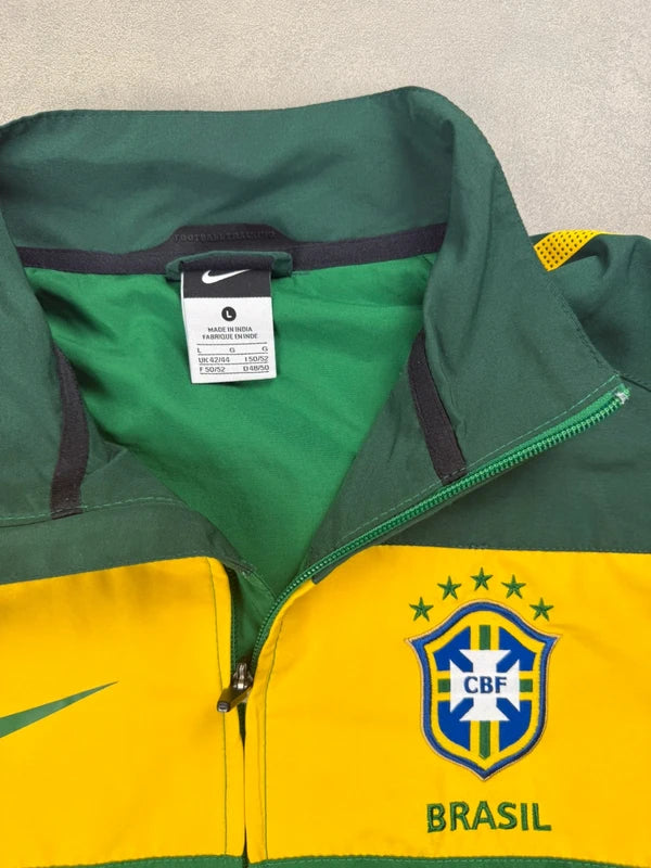 Nike Brasilien Tracksuit – Grün Gelb – Vintage Y2K – Größe L