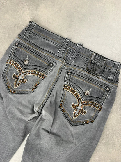 Rock Revival Straight Leg Jeans – Grau – Y2K – Größe W32
