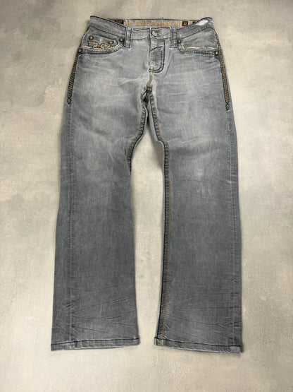 Rock Revival Straight Leg Jeans – Grau – Y2K – Größe W32