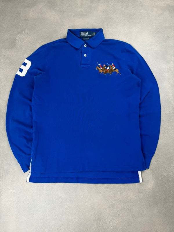 Ralph Lauren Longsleeve Polo Shirt – Blau – Größe S