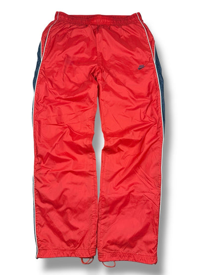 Nike Vintage Track Pants – Rot/Schwarz – Open Leg – Herren L (Baggy Fit)