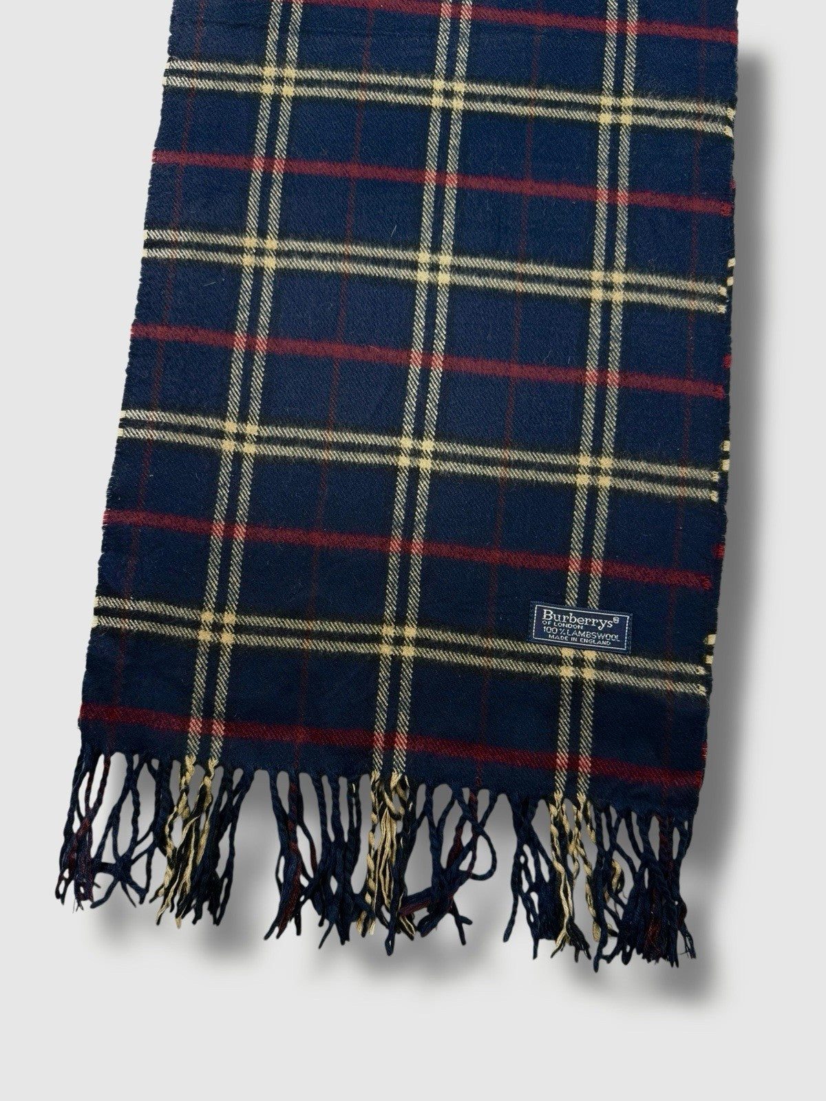 Burberry Schal – Dunkelblau/Marine – 100 % Lammwolle