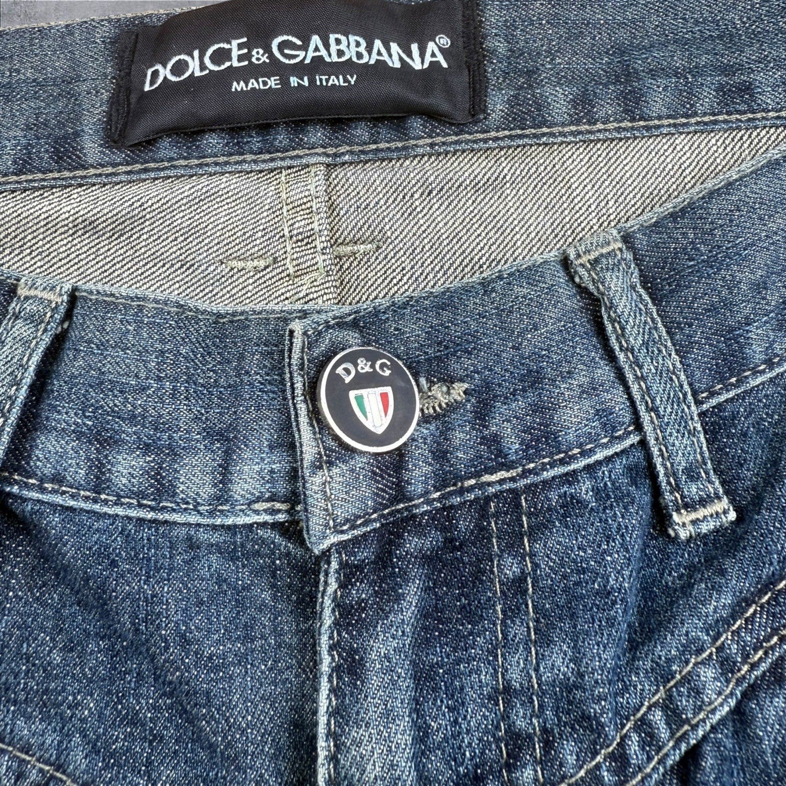 Dolce & Gabbana Vintage Jeans – Light Blue – Herren W34–35 – Baggy Fit 