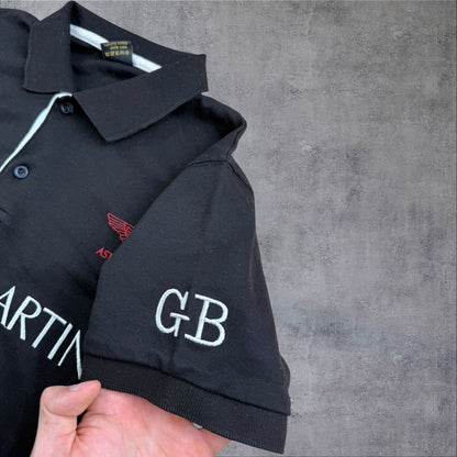 Aston Martin Racing Polo Shirt – Schwarz – Herren S – 100 % Baumwolle 