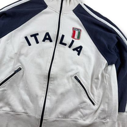 Italia Zip-Jacke – Weiß – Herren S (kurz & boxy)