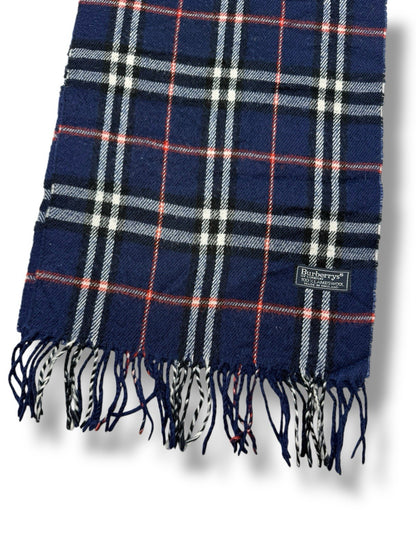 Burberry Schal – Ozean-/Nachthimmelblau – 100 % Lammwolle