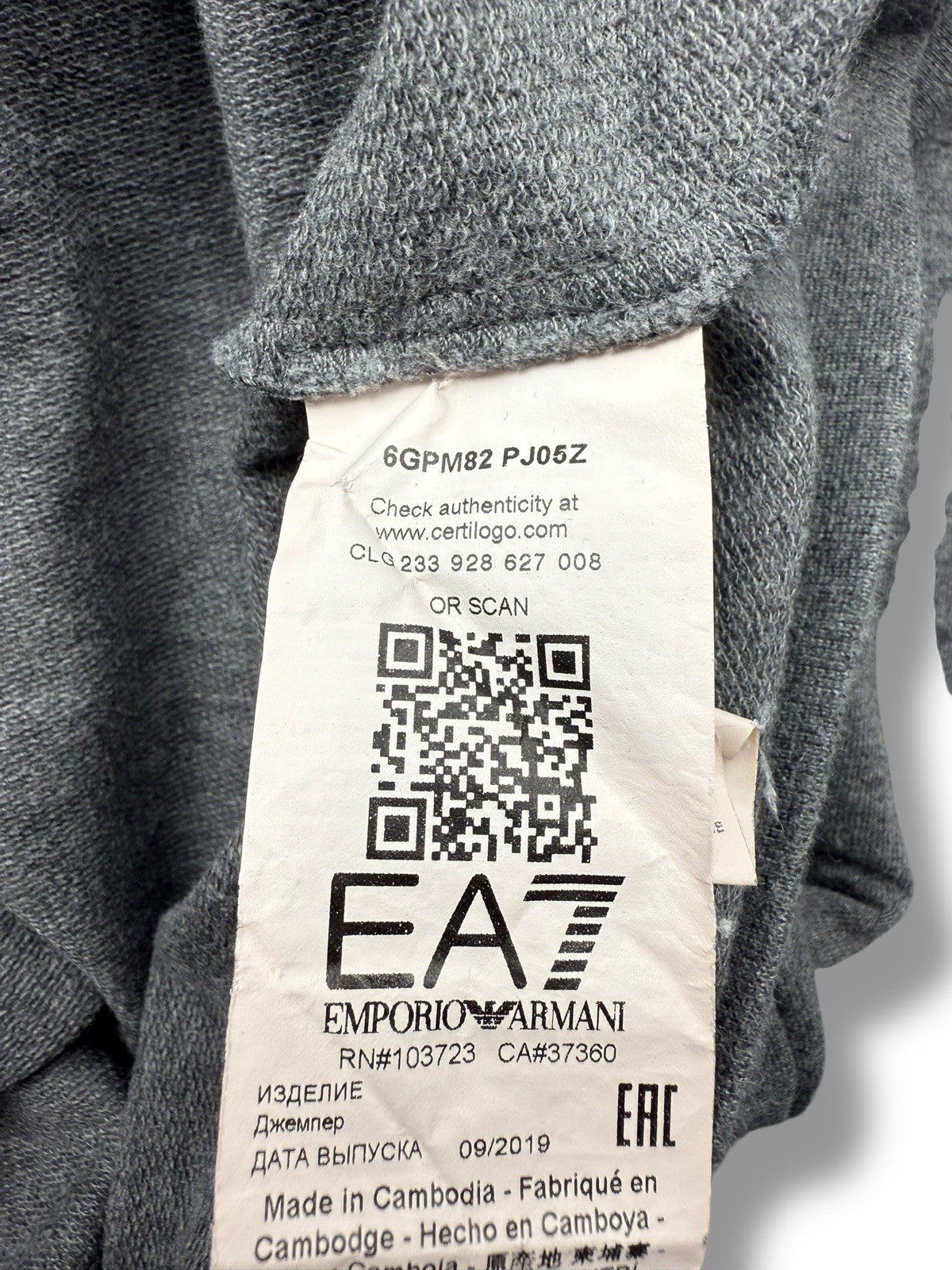 Emporio Armani Sweater – Grau / Orange – Größe M