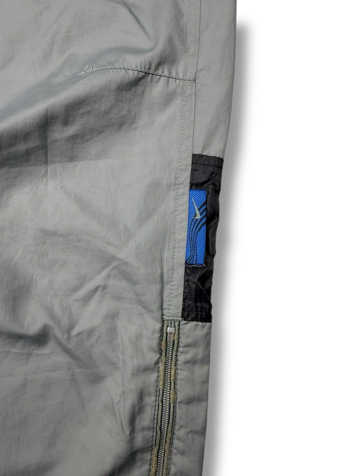 Nike – Hex Track Pants – Grau mit Blau – Größe S – Vintage