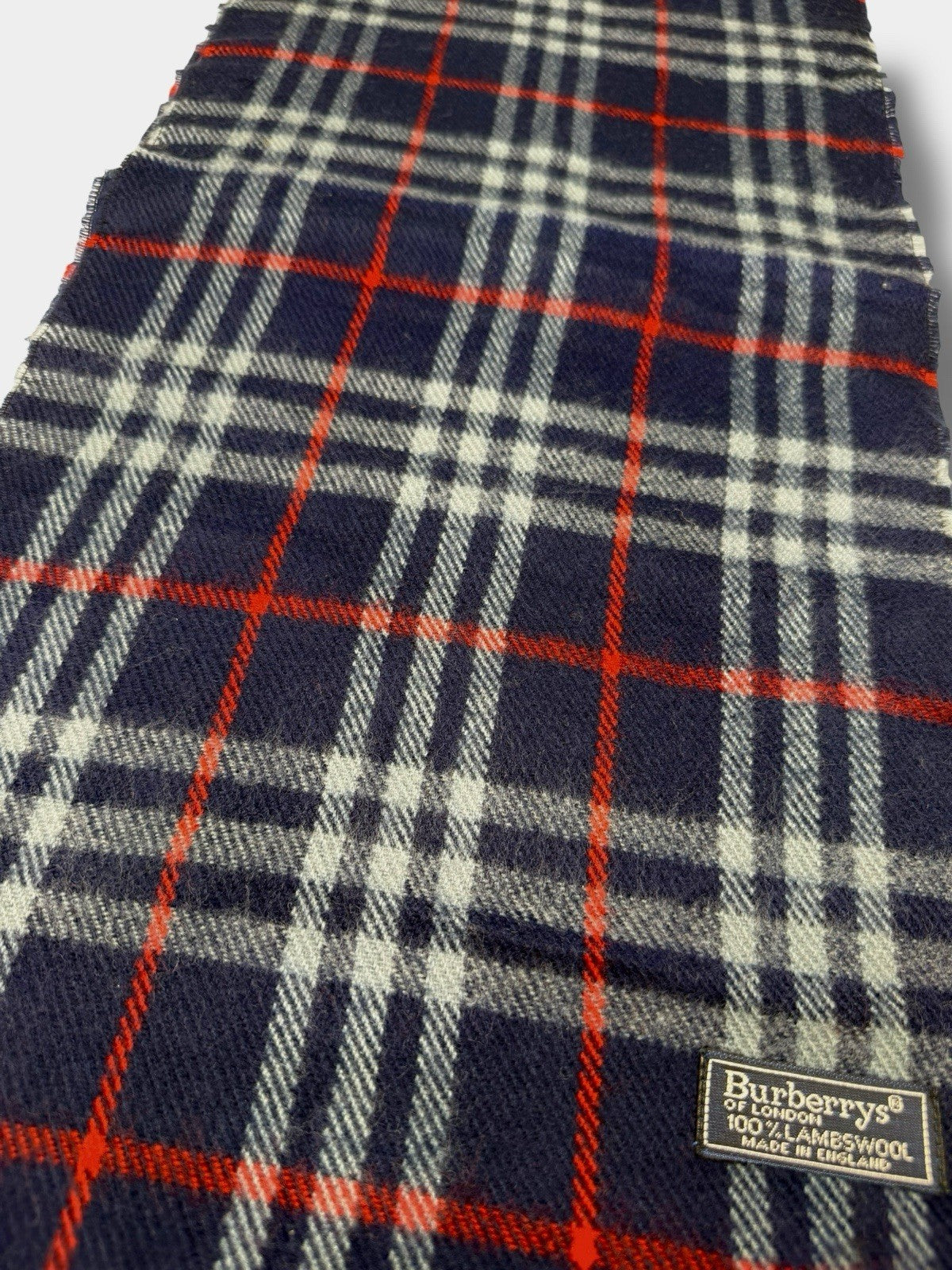 Burberry Schal – Dunkelblau/Marine – 100 % Lammwolle