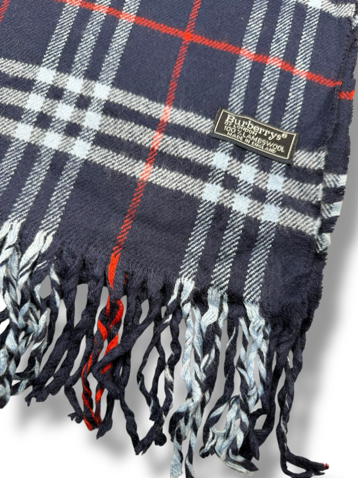 Burberry Schal – Blau – Classic Check – 100 % Lammwolle (Original)