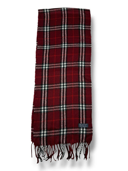 Burberry Schal – Rot – Classic Check – 100 % Lammwolle (Original)