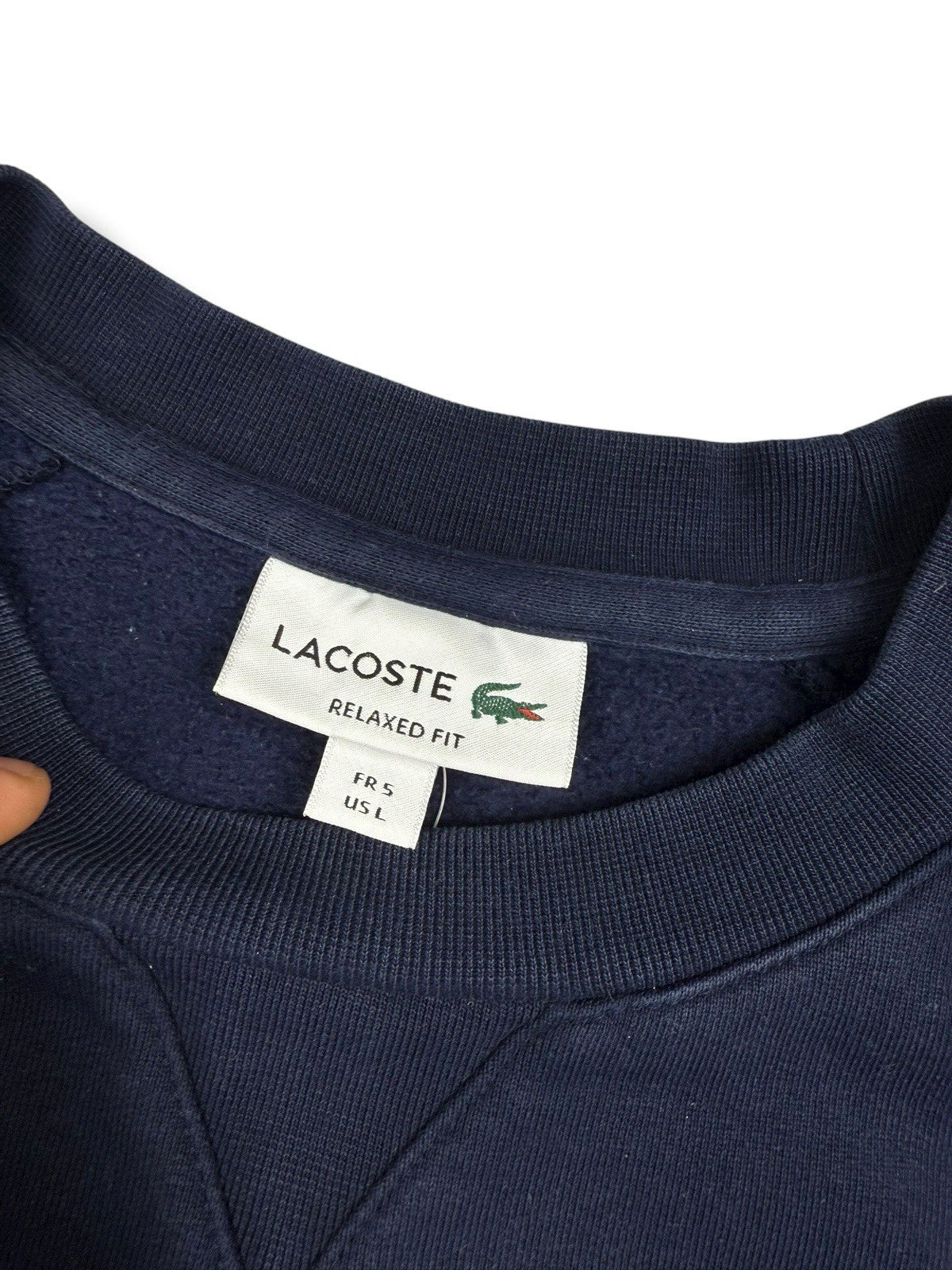 Lacoste Sweater – Navy Blau – Größe L (Boxy Fit)