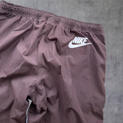 Nike Full-Zip Track Pants – Weinrot – Baggy Fit – Herren XL – Vintage Tearaway