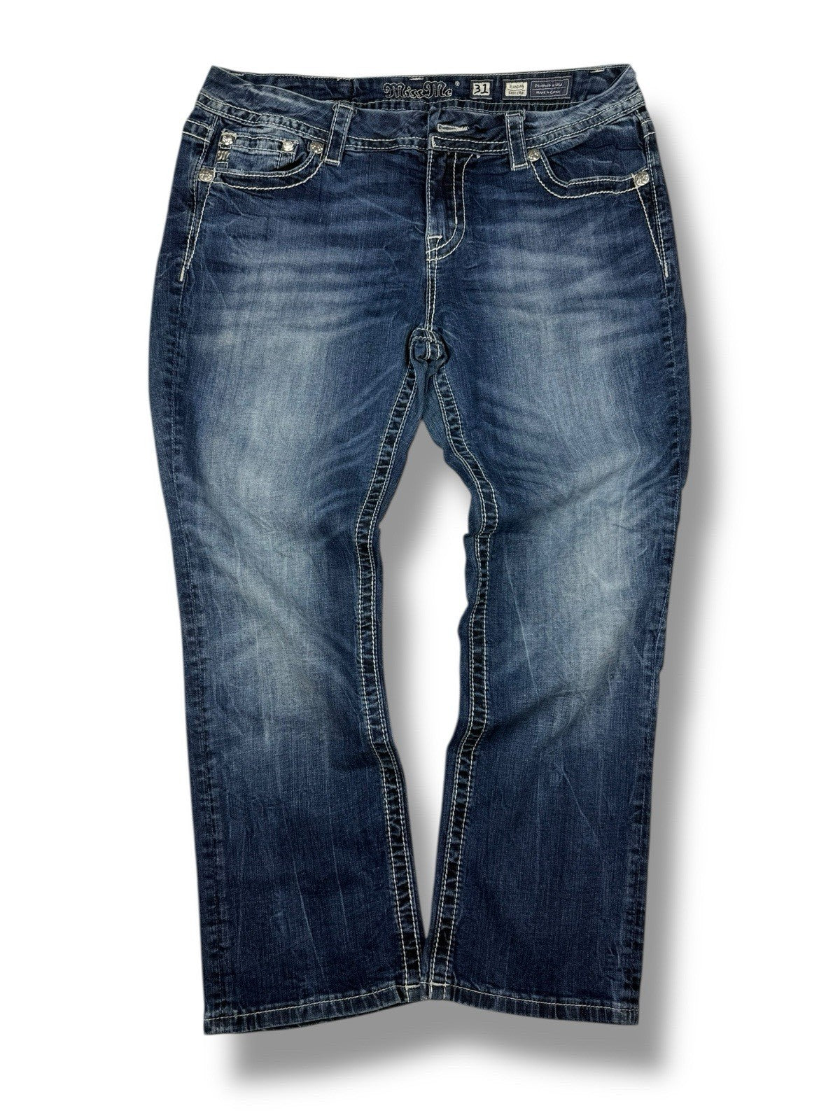 Miss Me Cropped Jeans – Blau – EU 38 