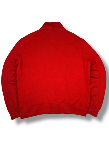 Ralph Lauren Quarter Zip – Rot – Größe L – Heavyweight Cotton Pullover