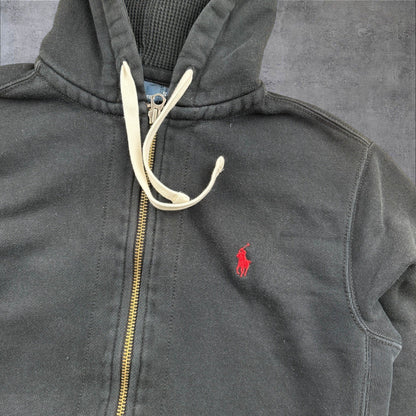 Ralph Lauren Zip-Hoodie – Schwarz – Herren S – Gesticktes Logo – Klassiker