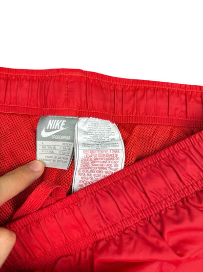 Nike Vintage Track Pants – Rot/Schwarz – Open Leg – Herren L (Baggy Fit)