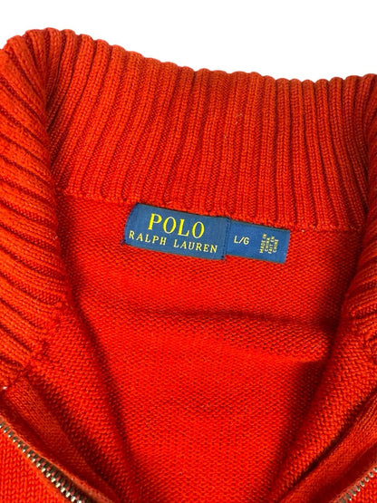 Ralph Lauren Quarter Zip – Rot – Größe L – Heavyweight Cotton Pullover