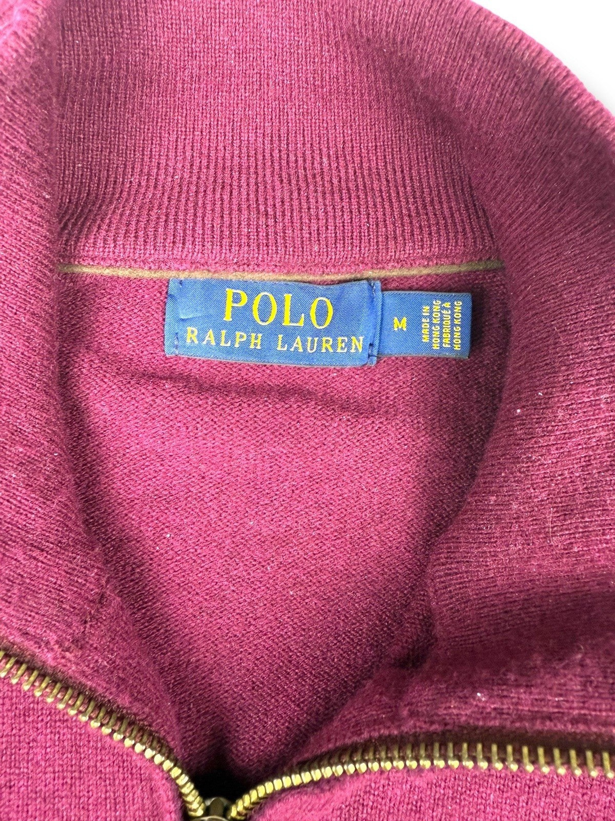 Ralph Lauren Quarter Zip – Rot – Größe M (eng anliegend Bei L)
