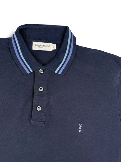 Vintage Yves Saint Laurent YSL Poloshirt / Polo Blau Größe L