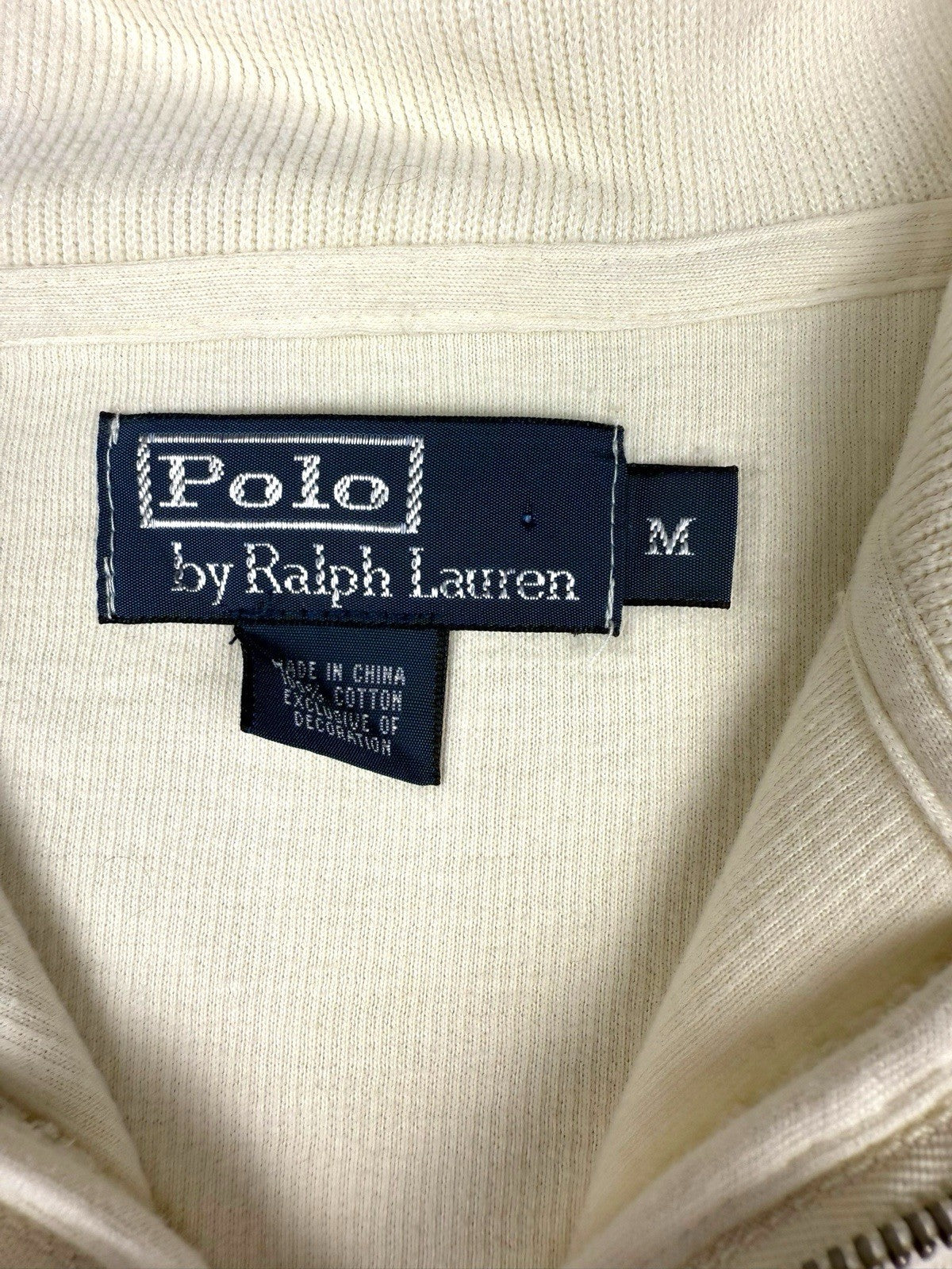 Ralph Lauren Sweater – Weiß – Größe M – Feinstrick Quarter ZIP Pullover 