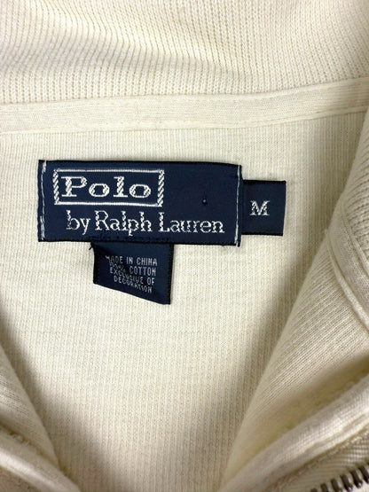 Ralph Lauren Sweater – Weiß – Größe M – Feinstrick Quarter ZIP Pullover 