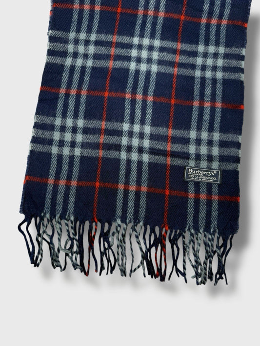 Burberry Schal – Dunkelblau/Marine – 100 % Lammwolle
