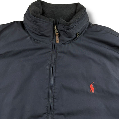 Ralph Lauren Collegejacke mit versteckbarer Kapuze – Navy, XL