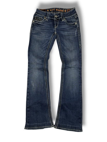 Rock Revival Jeans – Flared / Bootcut – Dunkelblau – Größe 25 (EU ca. 34)