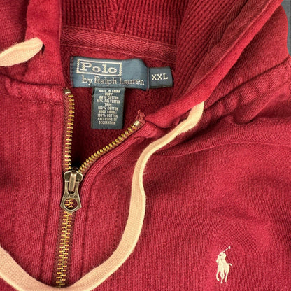 Ralph Lauren Zip-Hoodie – Rot – Herren 2XL – Lockerer Fit & Klassiker