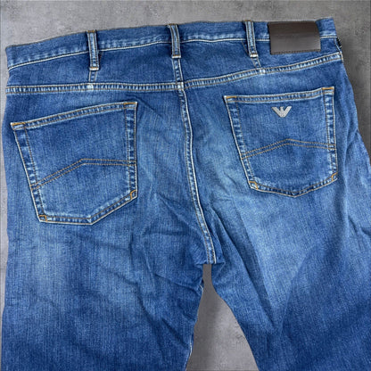 Emporio Armani Jeans – Blau – Herren W38 L34 – Klassisch mit Logo-Detail