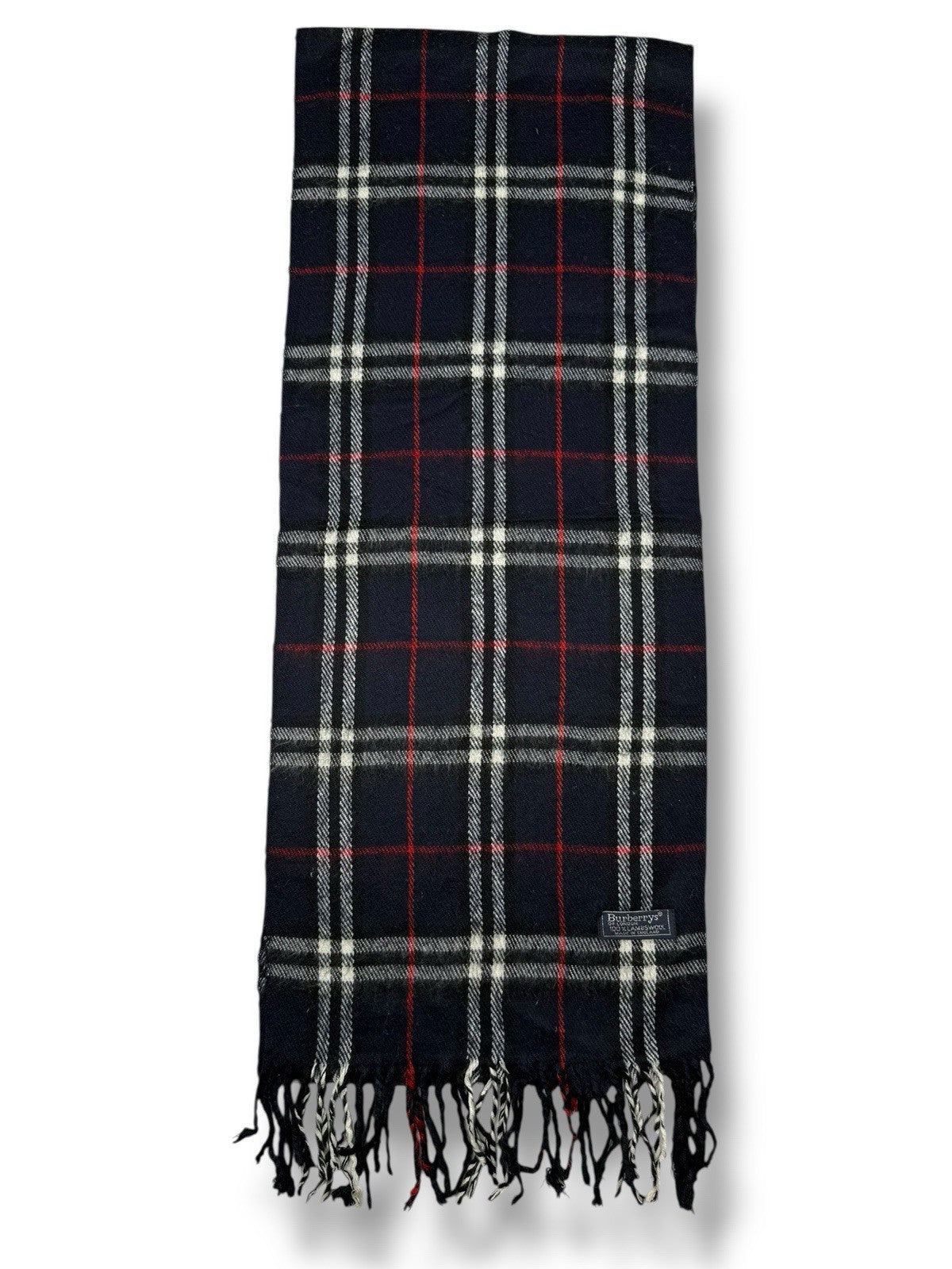 Burberry Schal – Dunkelblau/Marine – 100 % Lammwolle