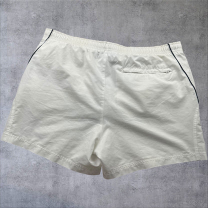 Nike Shorts – Weiß – Herren XL – Vintage Nylon – Baggy Fit – mit Piping