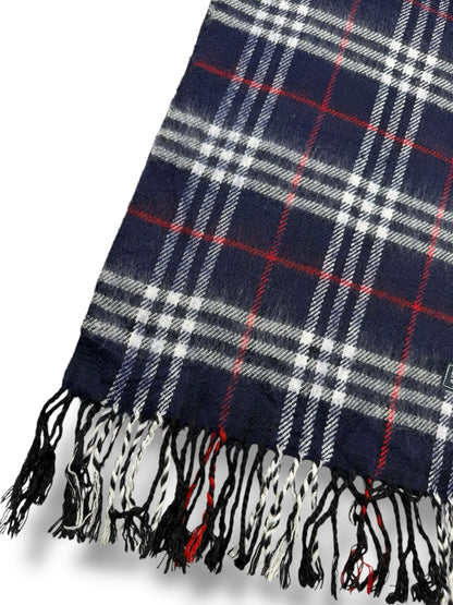 003 – Burberry Schal – Blau – Classic Check – 100 % Lammwolle