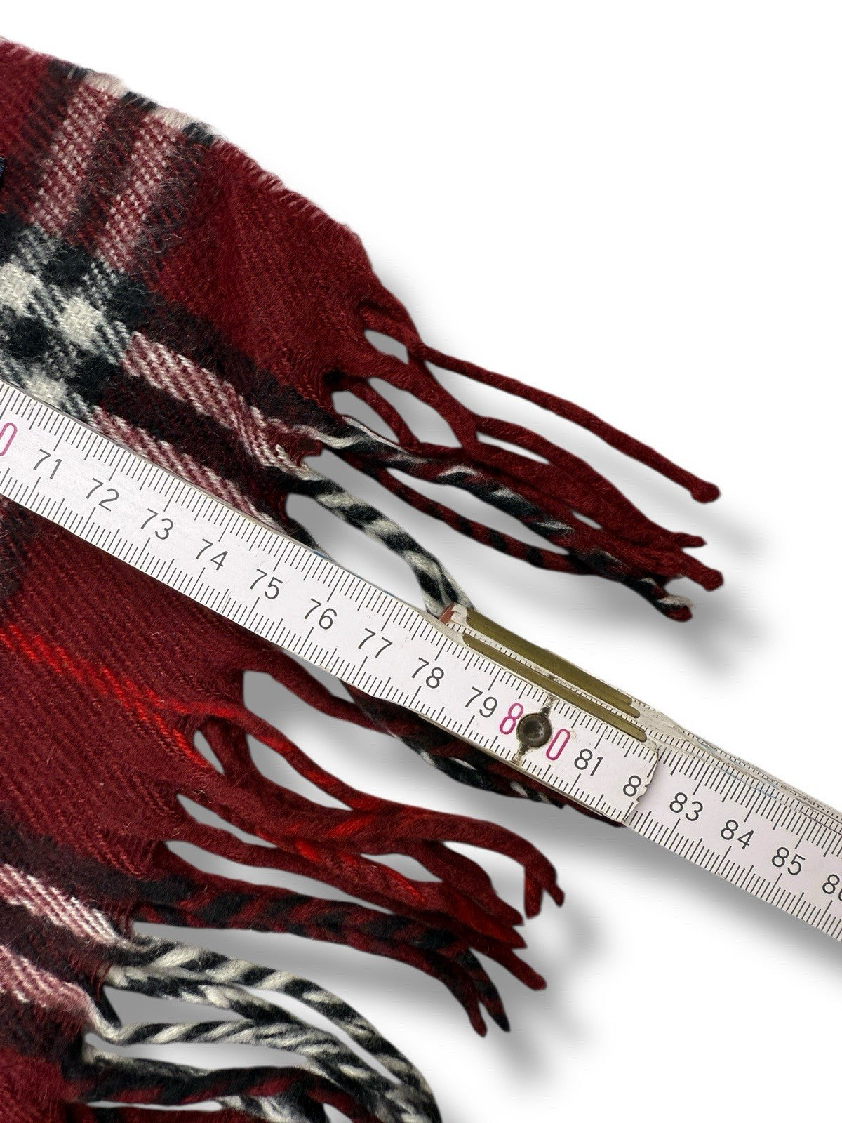 Burberry Schal – Rot – Classic Check – 100 % Lammwolle (Original)