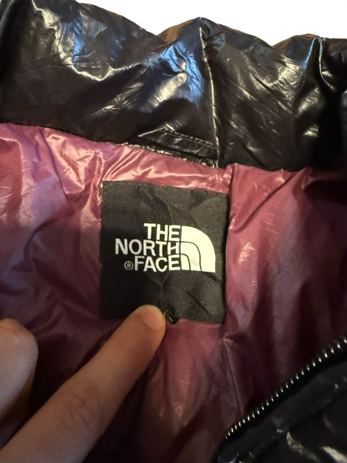 The North Face Puffer Jacket – Schwarz/Glänzend – 700 Fill – Herren M