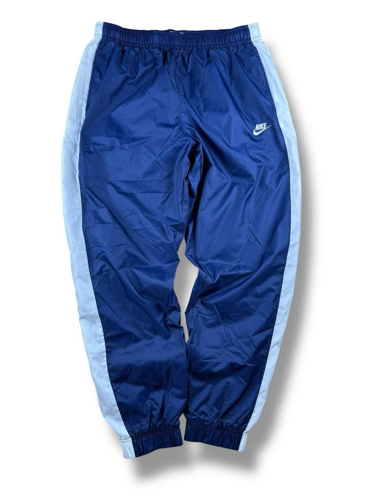 Nike – Nylon Tracksuit – Blau/Weiß – Größe L – Baggy Fit
