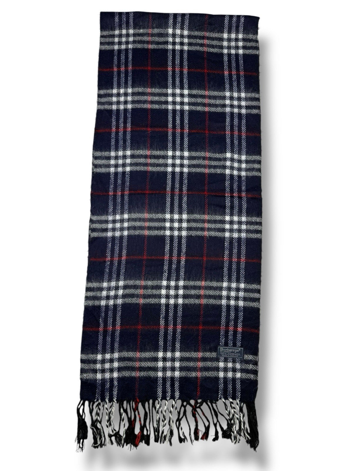 003 – Burberry Schal – Blau – Classic Check – 100 % Lammwolle