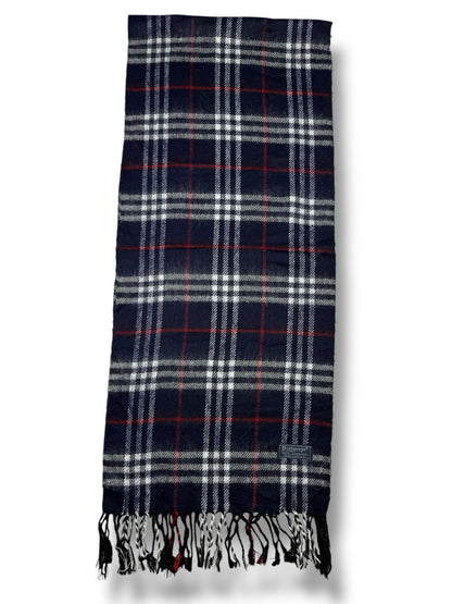 003 – Burberry Schal – Blau – Classic Check – 100 % Lammwolle
