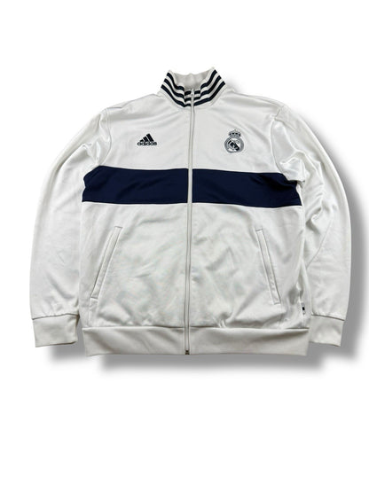 Real Madrid Full-Zip Jacke – Weiß/Blau – Herren XL