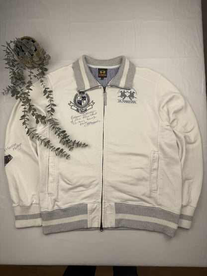 La Martina – Polo Heritage Jacke – Weiß – Größe L (etik 2XL)