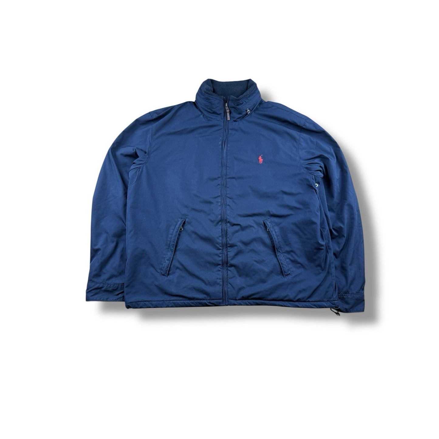 Ralph Lauren Collegejacke mit versteckbarer Kapuze – Navy, XL