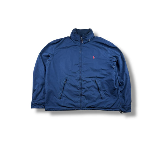 Ralph Lauren Collegejacke mit versteckbarer Kapuze – Navy, XL