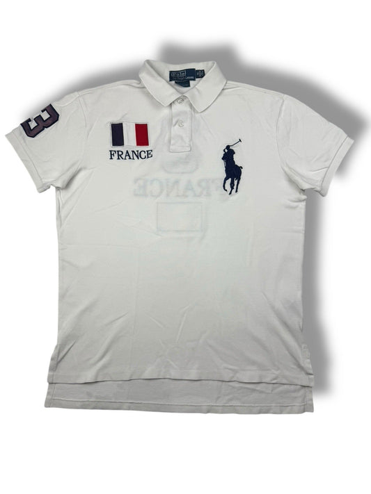 Ralph Lauren Polo – Frankreich Edition – Weiß – Größe M