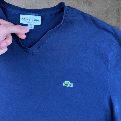 Lacoste V-Ausschnitt T-Shirt - Navyblau - Herren - Größe L