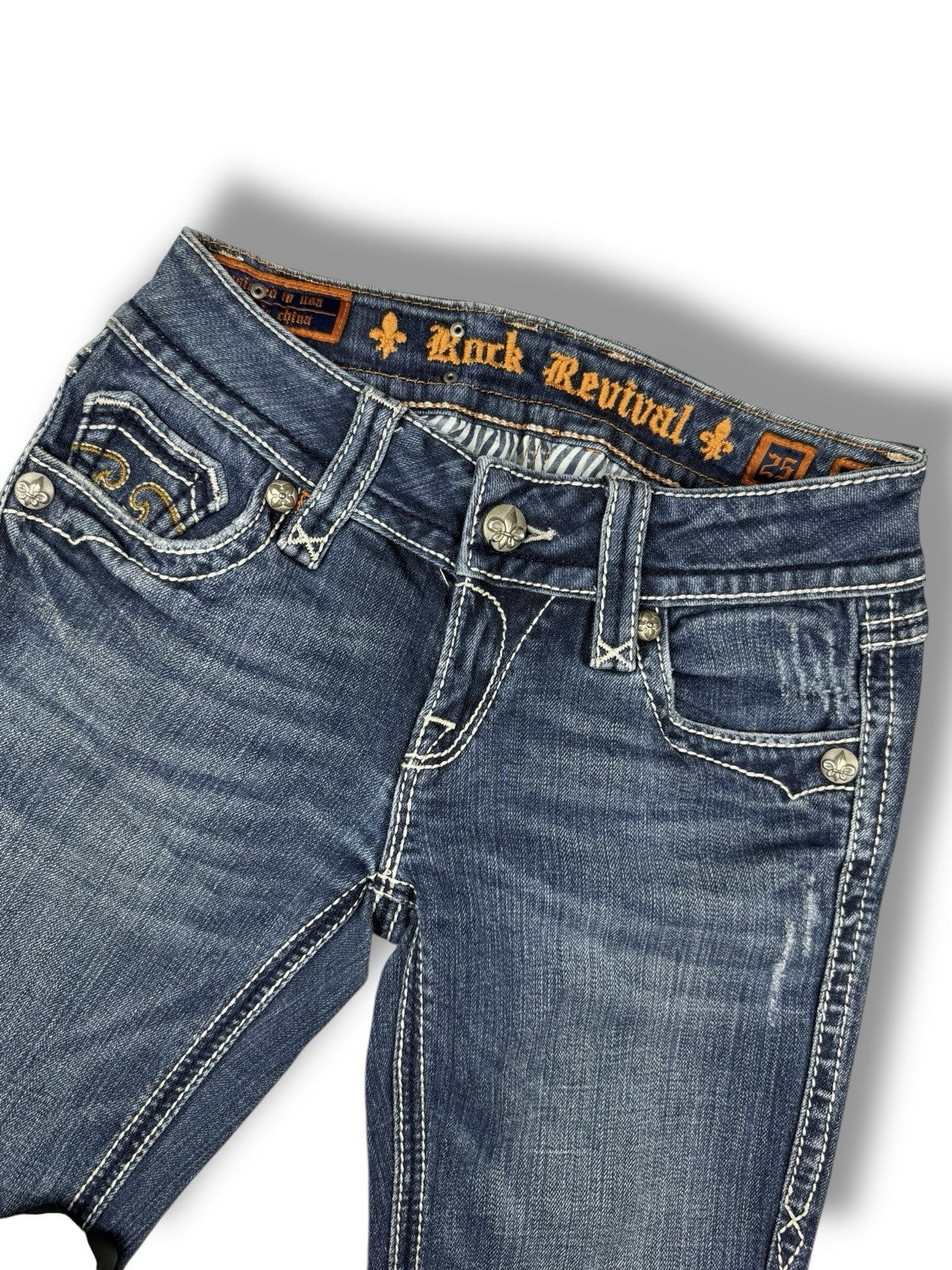 Rock Revival Jeans – Flared / Bootcut – Dunkelblau – Größe 25 (EU ca. 34)
